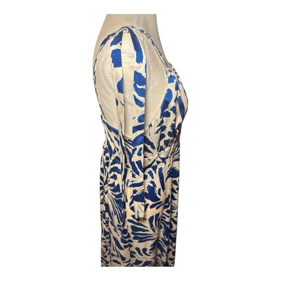 Alexis x Target Blue Botanical Tie Strap Asymmetrical Hem Dress Sz M Flowy - Picture 7 of 10